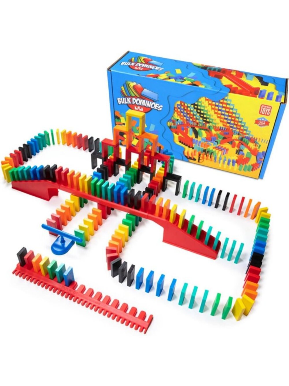 Pro Dominoes Set for Kids | STEM Building Toys, Family Games, Chain Reaction Fun